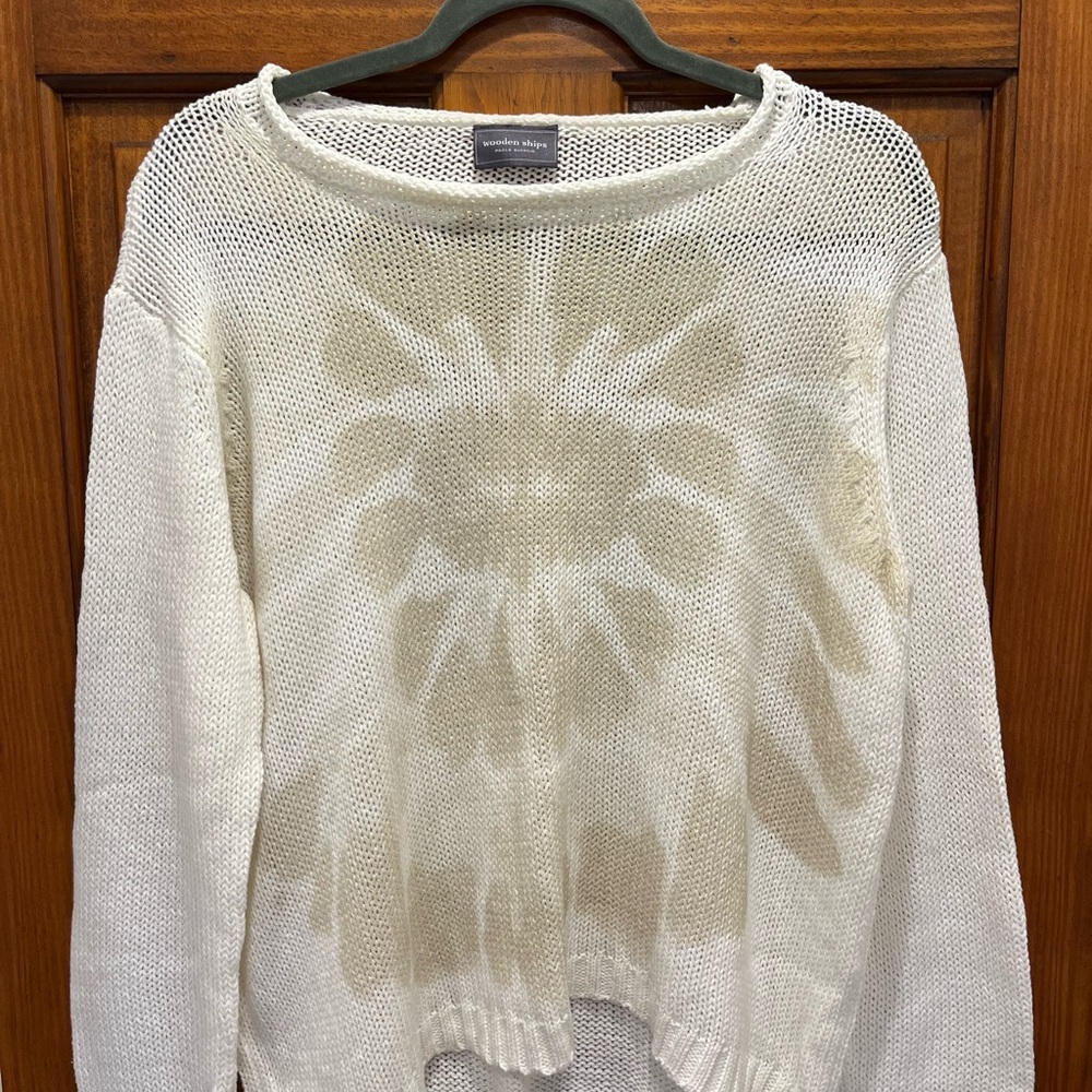 Wooden Ships Cream Open-Knit Sweater